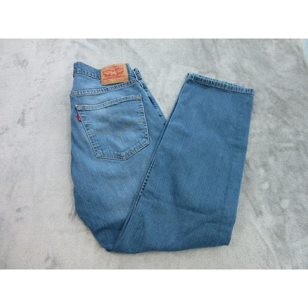 Levis 559 Mens 33 x 30 Jeans (Actual 29 x 27.5) Fly Zipper Medium Wash Blue